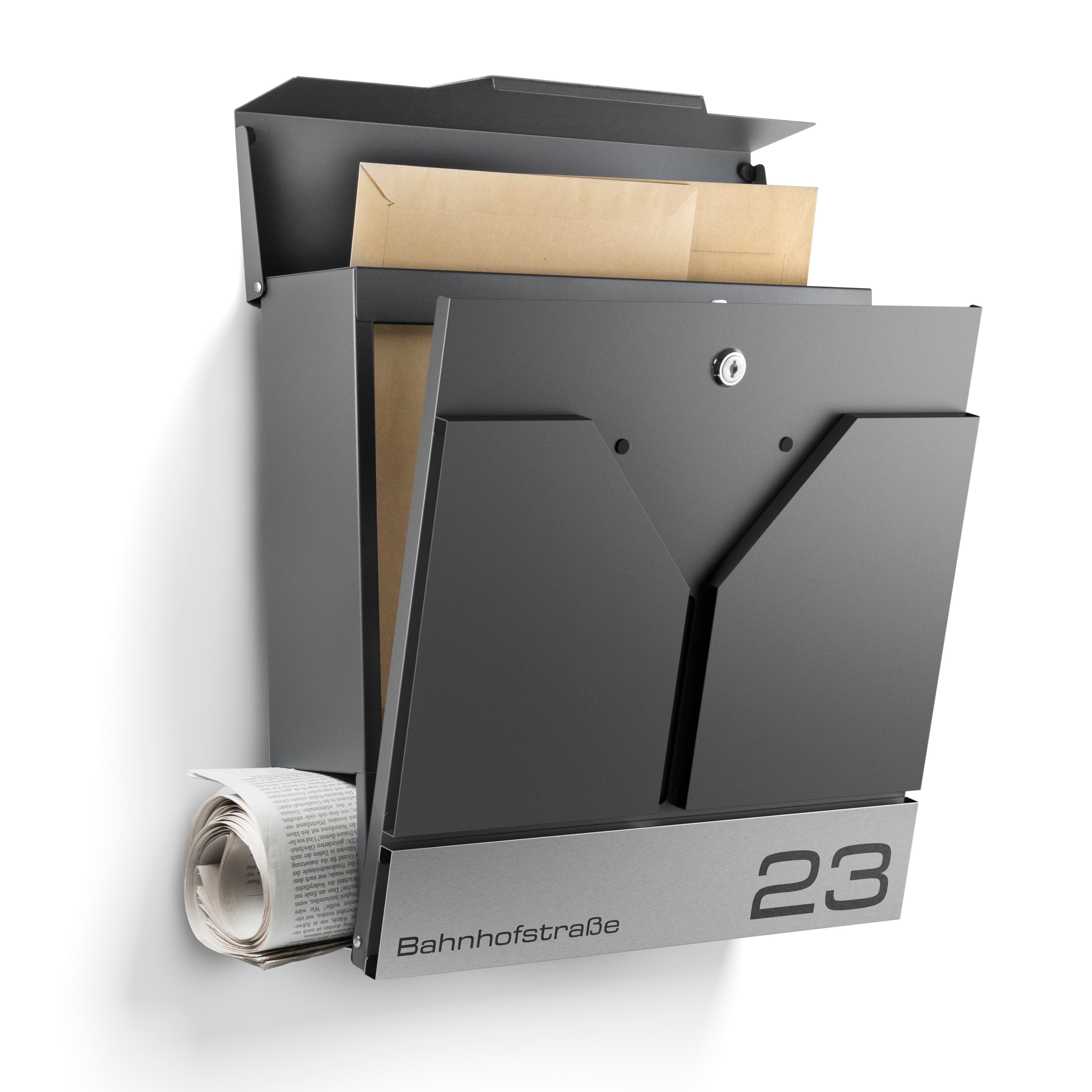 Valencia mailbox with engraving — sunny and Mediterranean, made of stainless steel