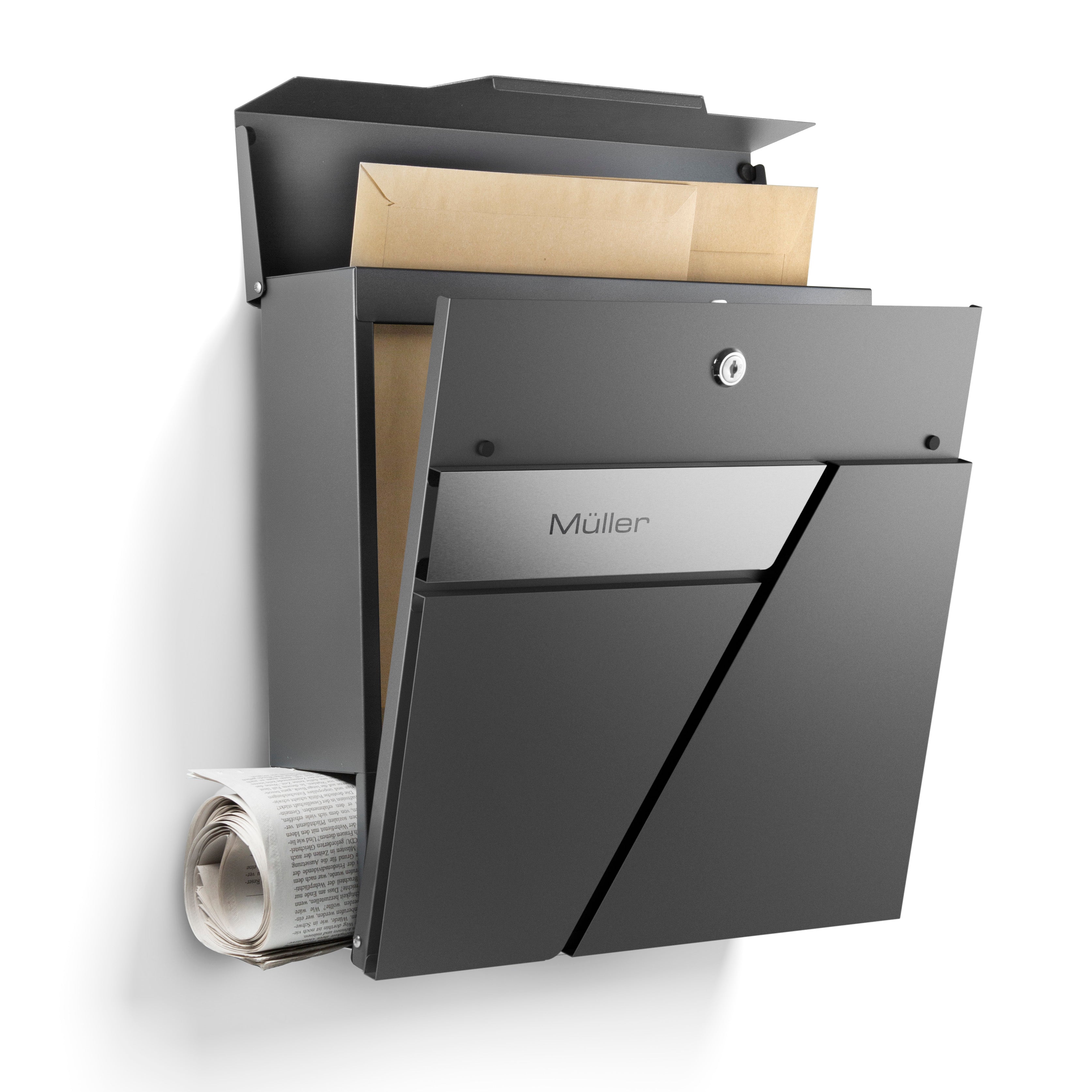 Letterbox Amsterdam with Engraving — urban-modern made of stainless steel