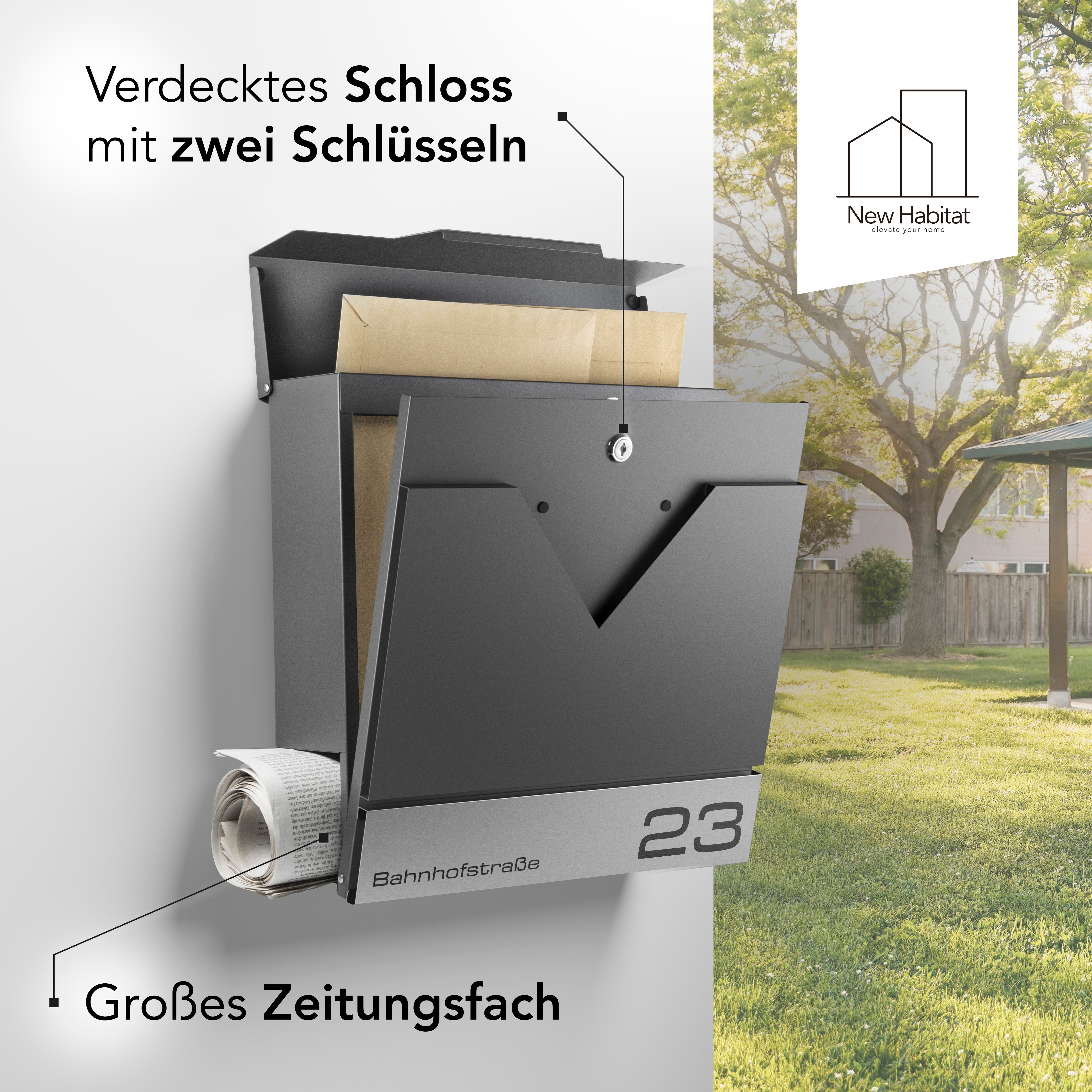 Venice Mailbox with Engraving — Italian Elegance in Stainless Steel