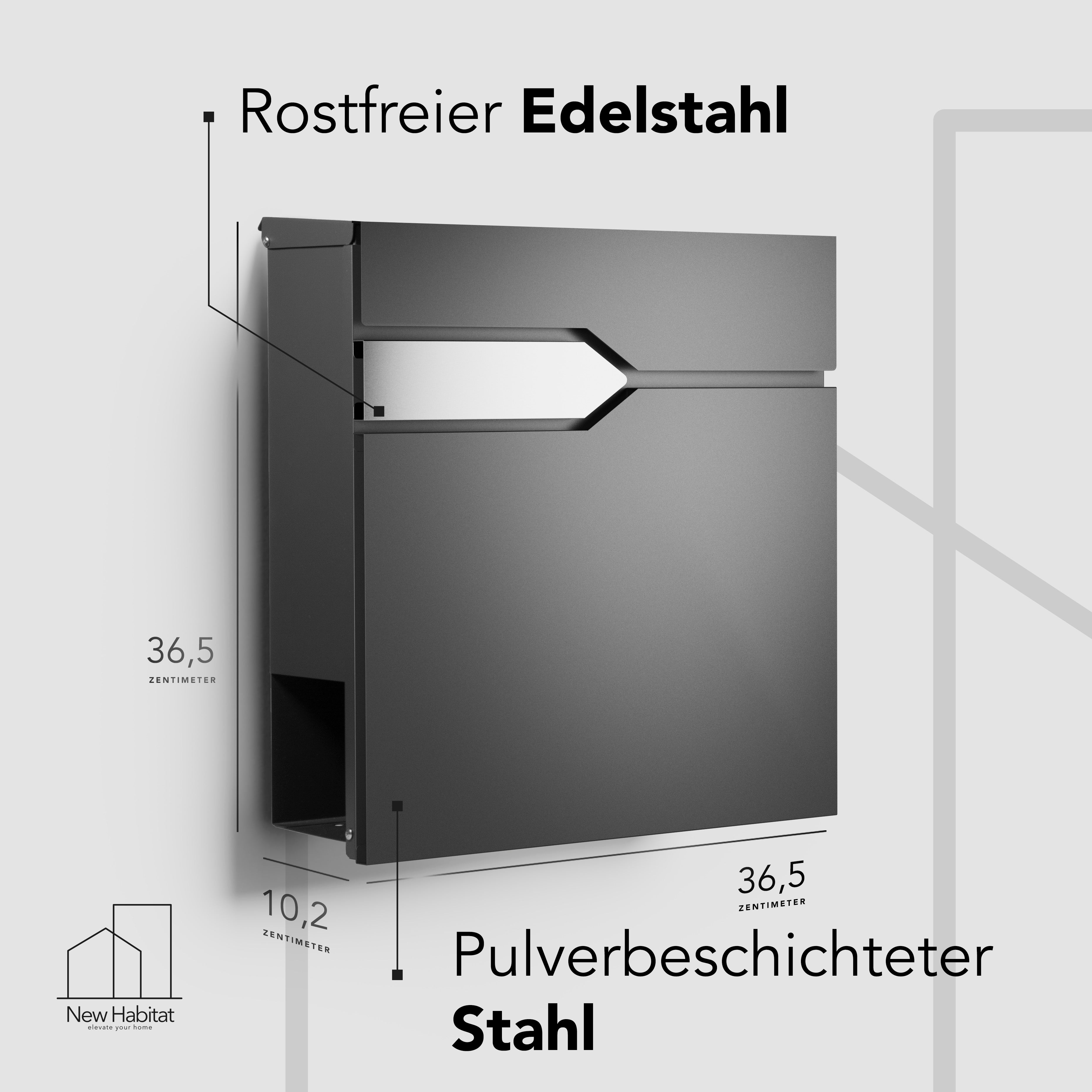 Munich Letterbox — Robust & Timeless in Stainless Steel