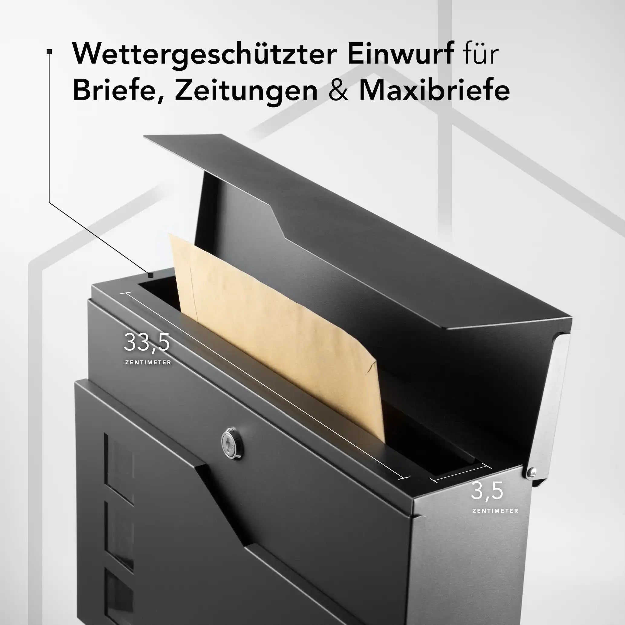 Mailbox Stockholm with Engraving — minimalist & rustproof, made of stainless steel
