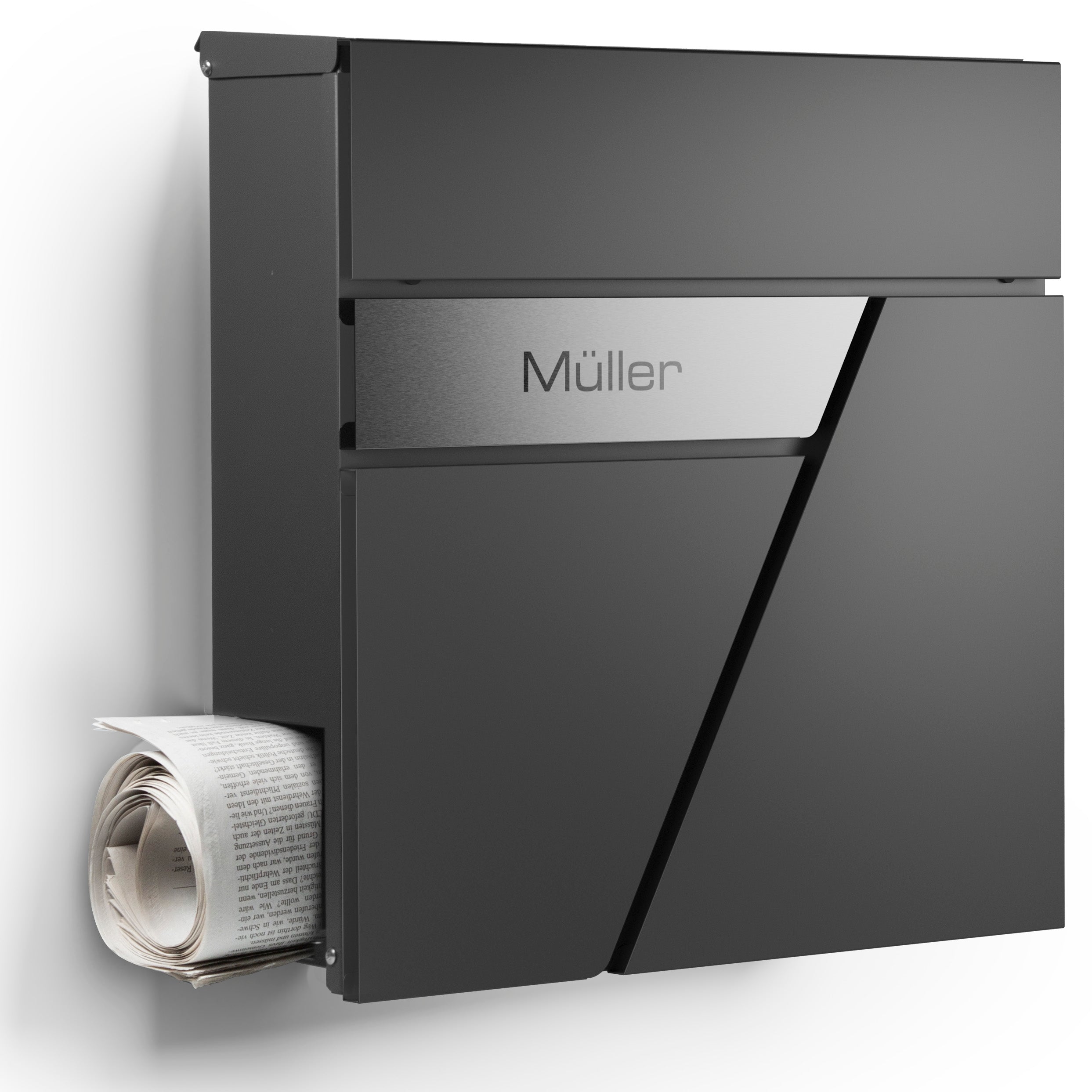 Letterbox Amsterdam with Engraving — urban-modern made of stainless steel