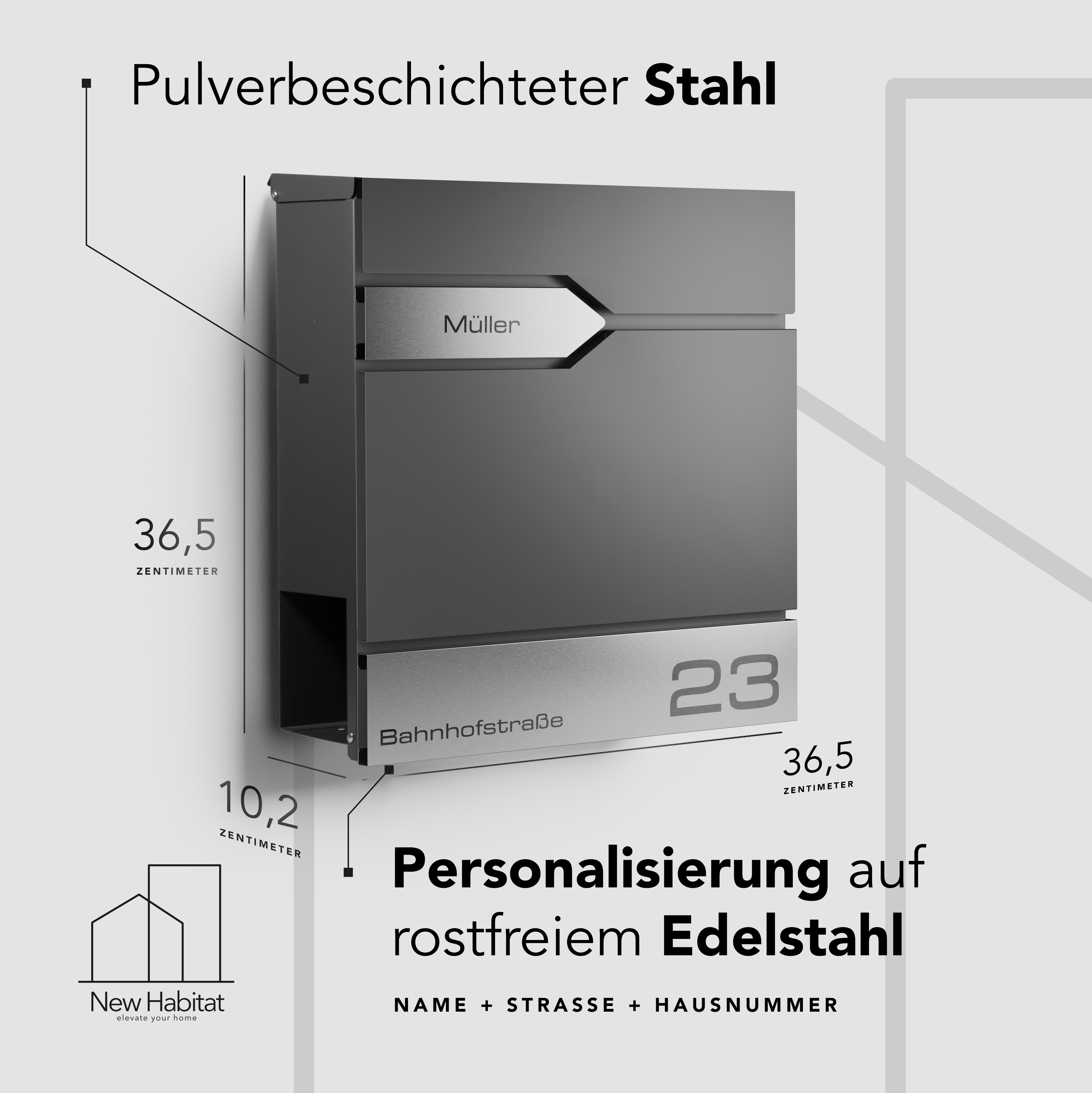 Letterbox Sydney with engraving — modern & minimalist in stainless steel