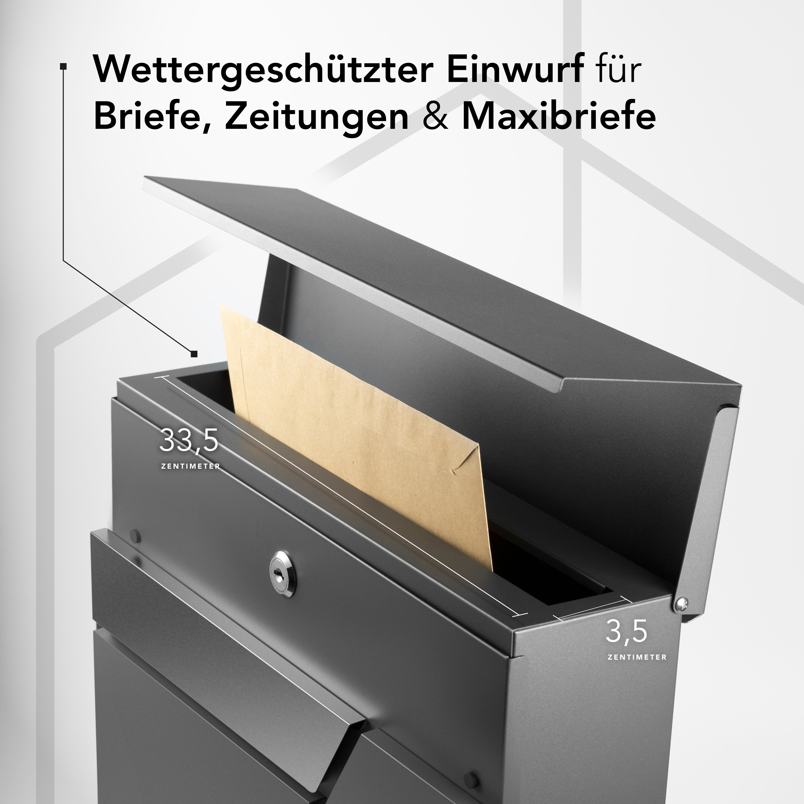 Letterbox Amsterdam - urban-modern, made of stainless steel