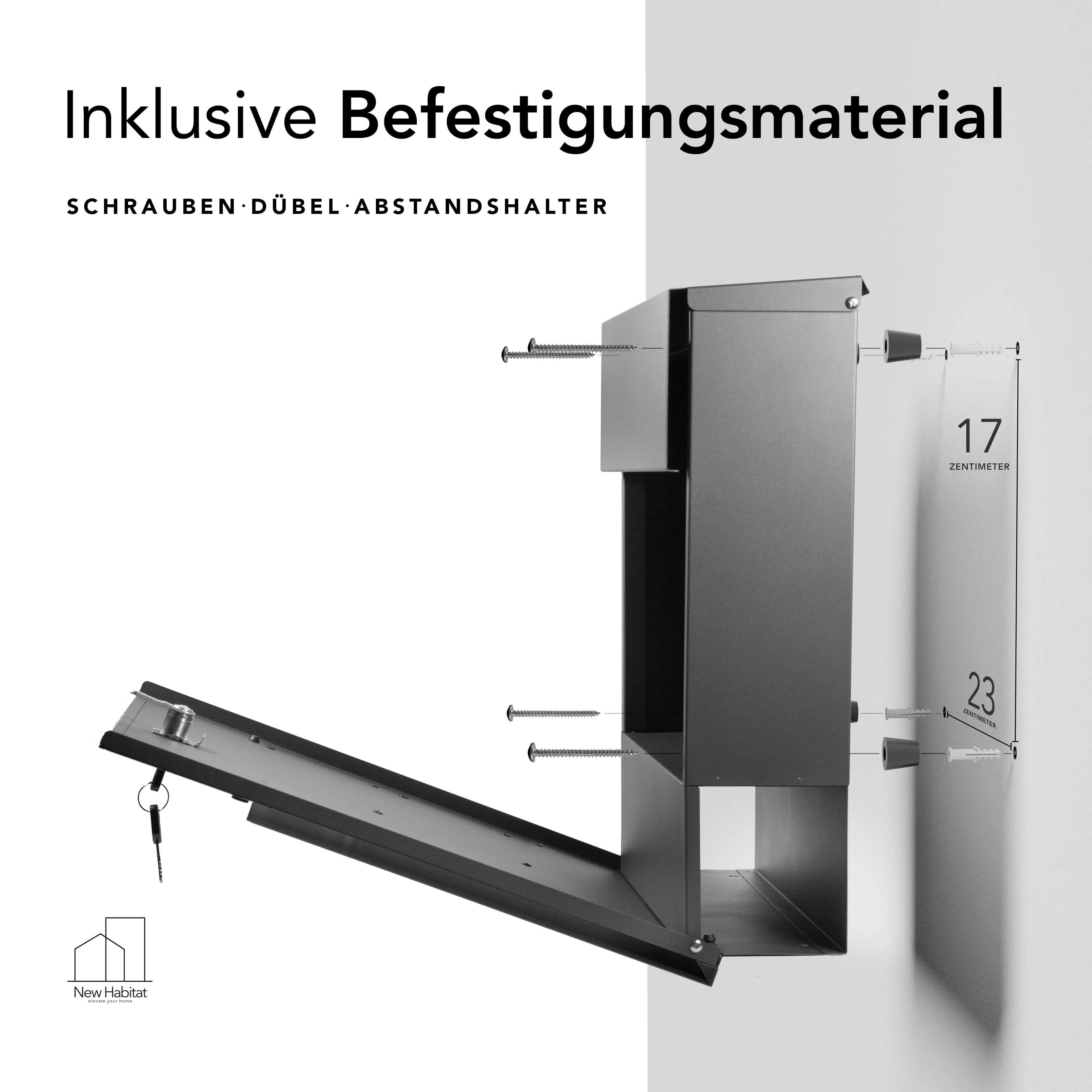 Letterbox Amsterdam - urban-modern, made of stainless steel