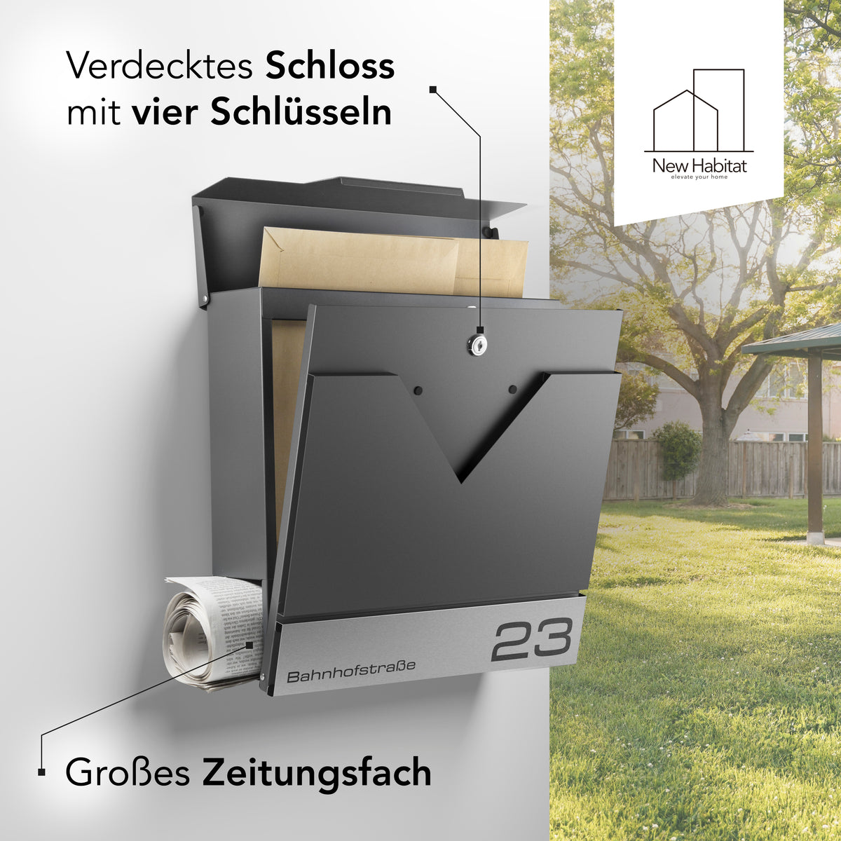 Venice Mailbox with Engraving — Italian Elegance in Stainless Steel