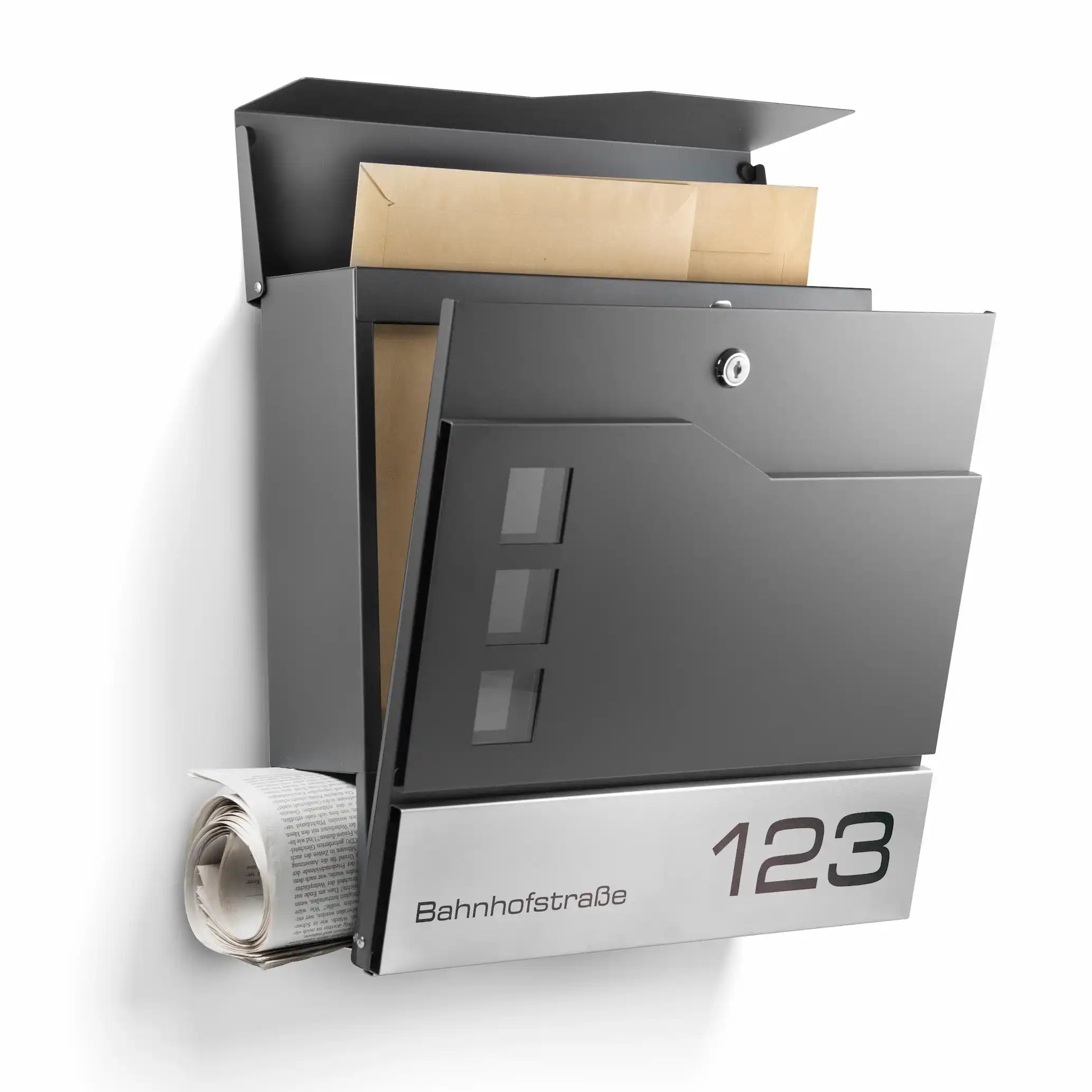 Mailbox Stockholm with Engraving — minimalist & rustproof, made of stainless steel